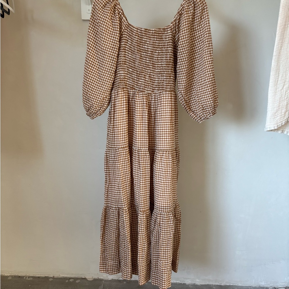 Grade + Gather Gingham Checkered Dress S